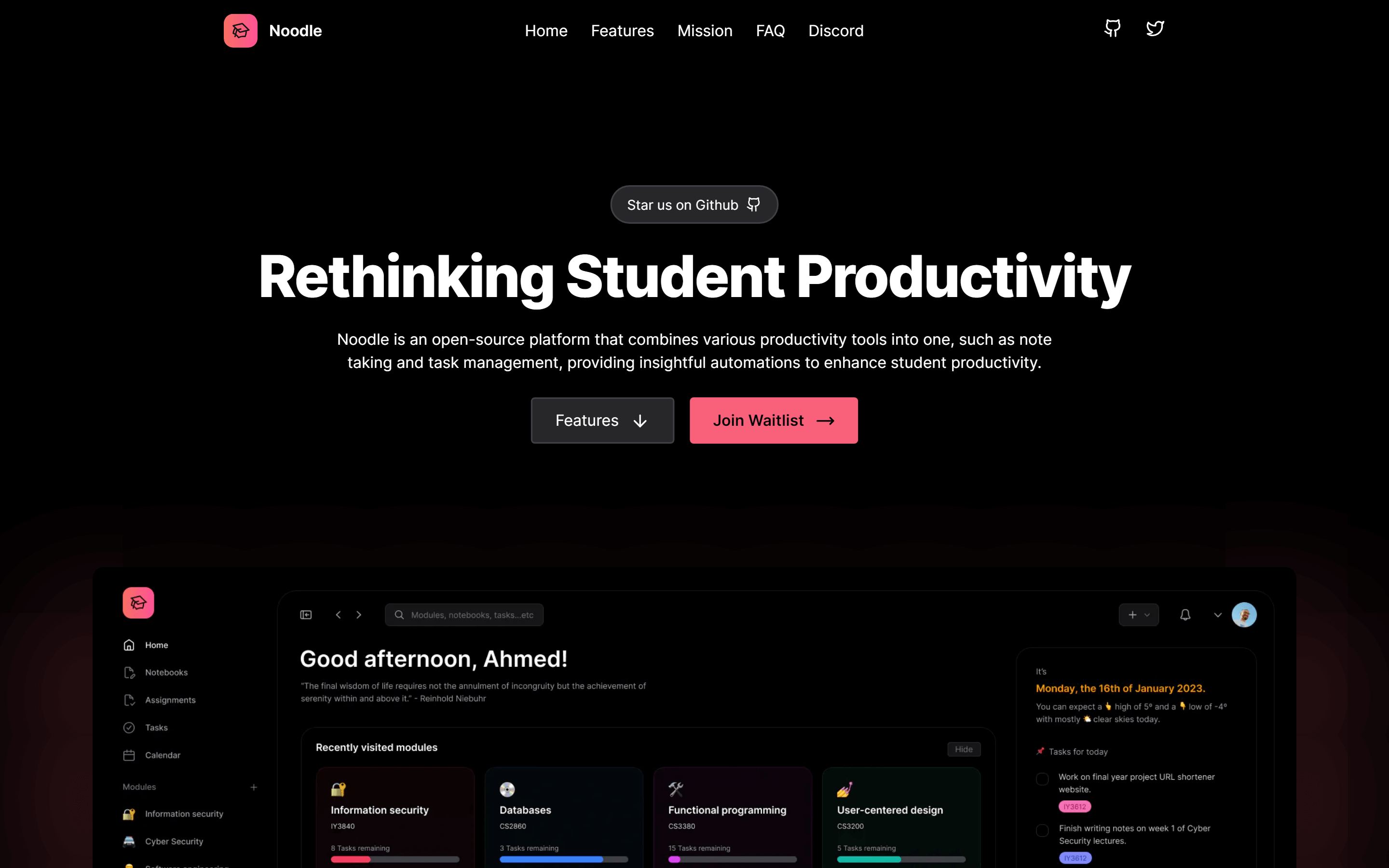 Screenshot of Noodle