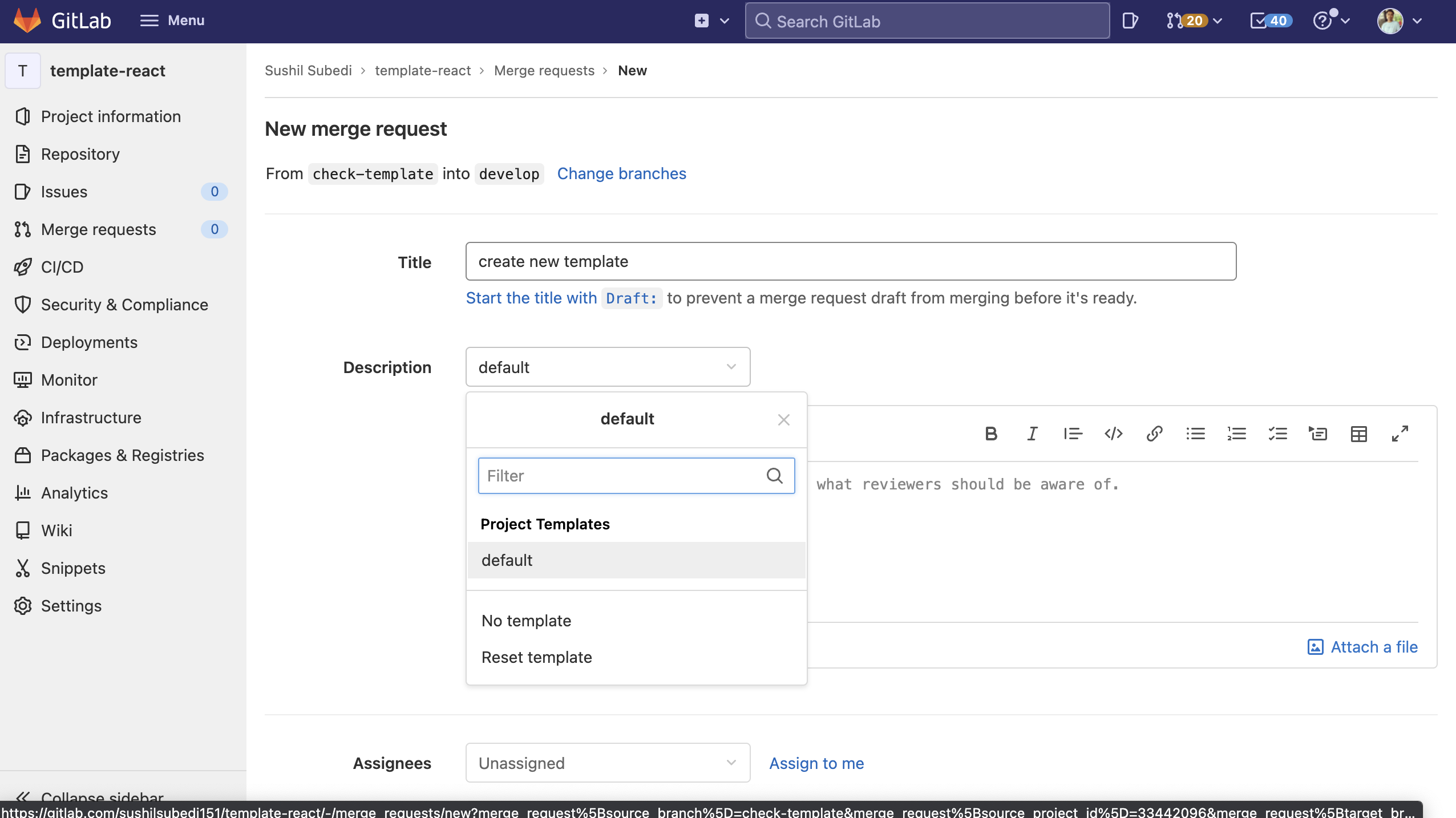pr template list