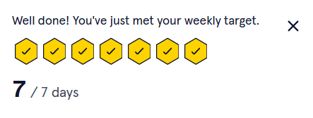 Weekly target reached