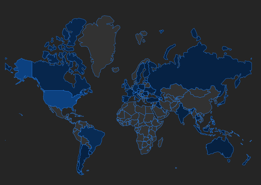 Countries that were reached