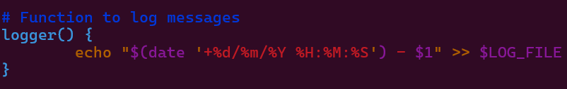 Helper Functions - Logging Function
