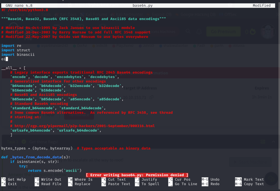 base64.py permission denied