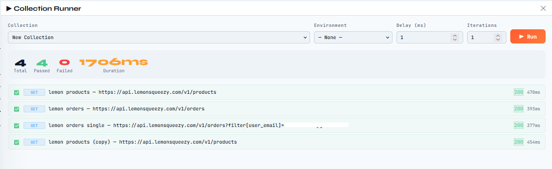 API Peek - collection runner