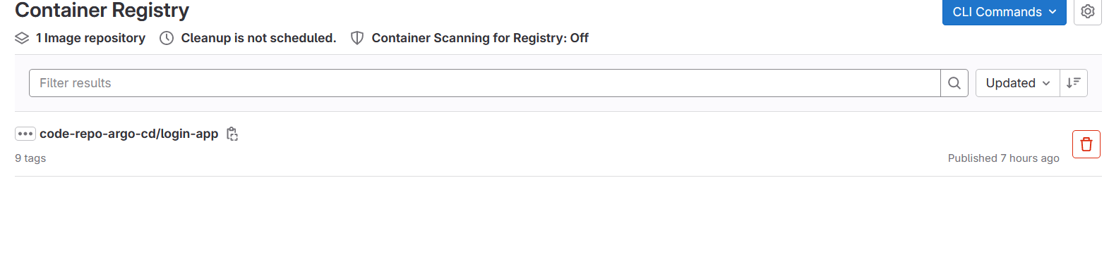 Container registry image