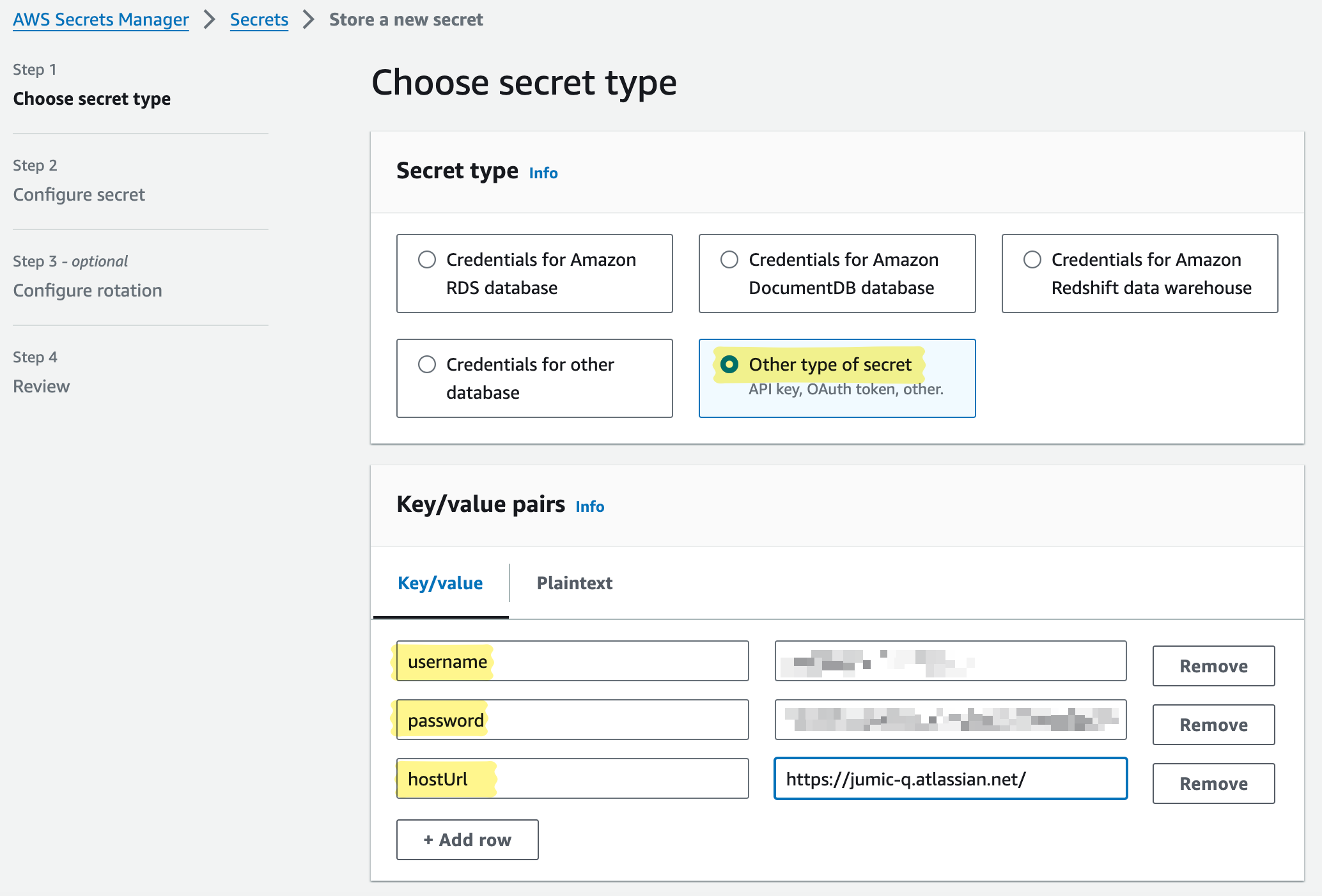 New Secrets Manager Secret for Q Business