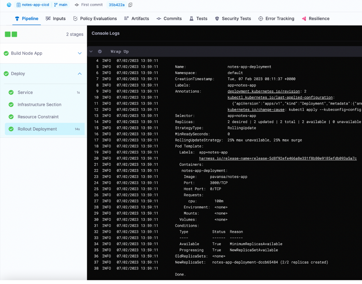 Successful Harness Pipeline