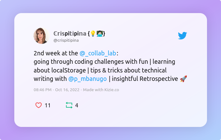 Second week at the Collab Lab