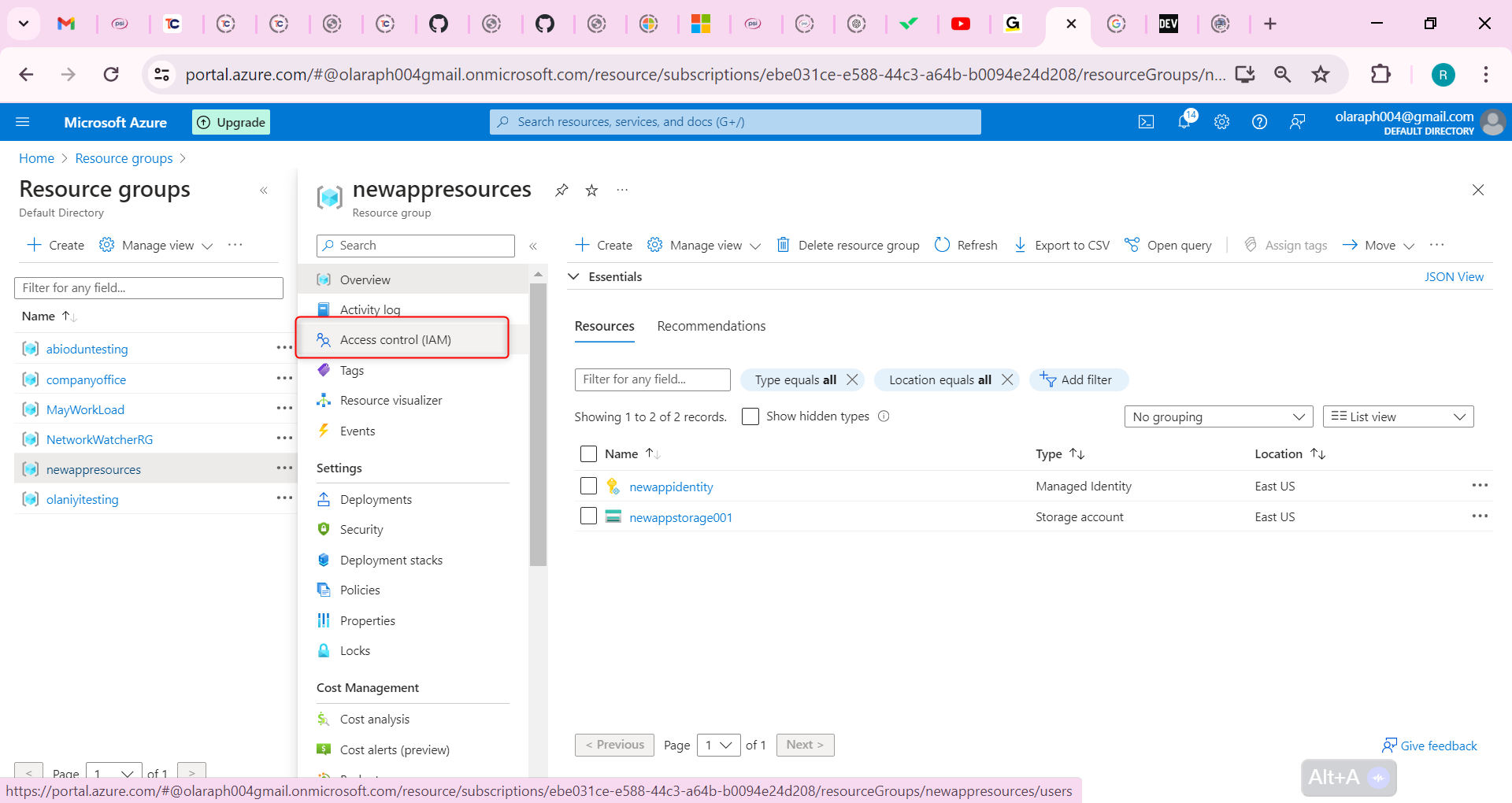 Access Control (IAM) blade