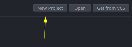 botão New Project no menu inicial do IntelliJ