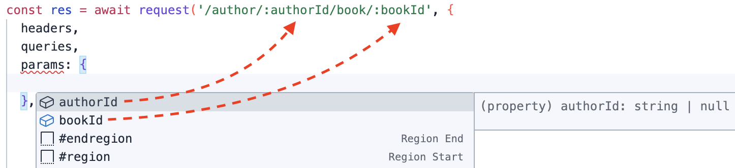 IDE code completion and type checking for params