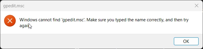 Windows Cannot Find gpedit.msc