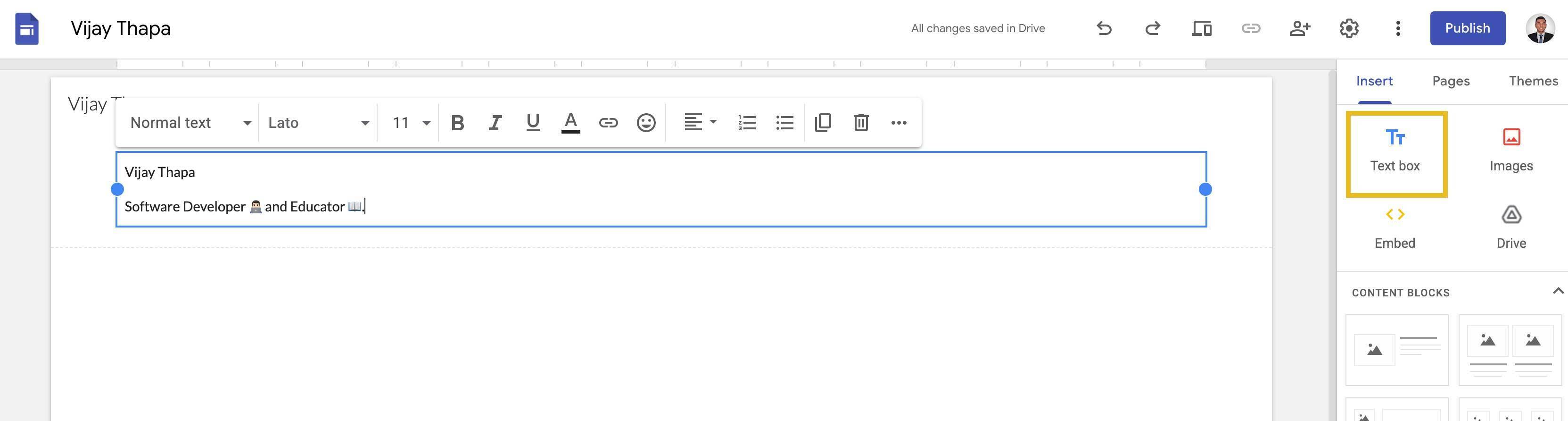 Add Text Box to Add Title and Short Description