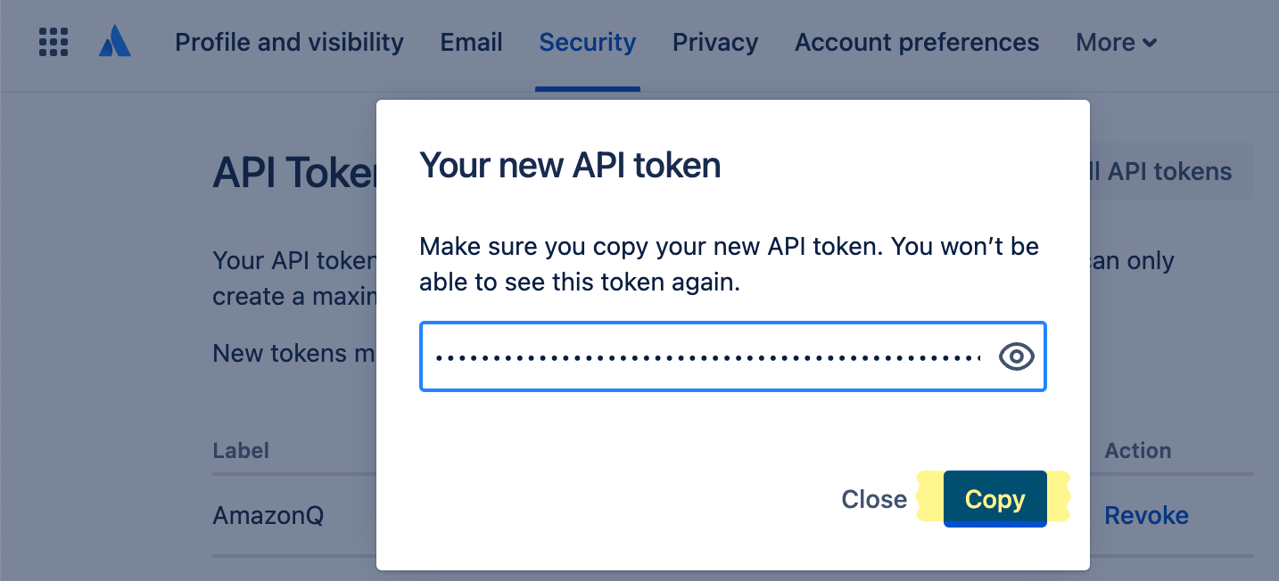 Confluence: Copy API key