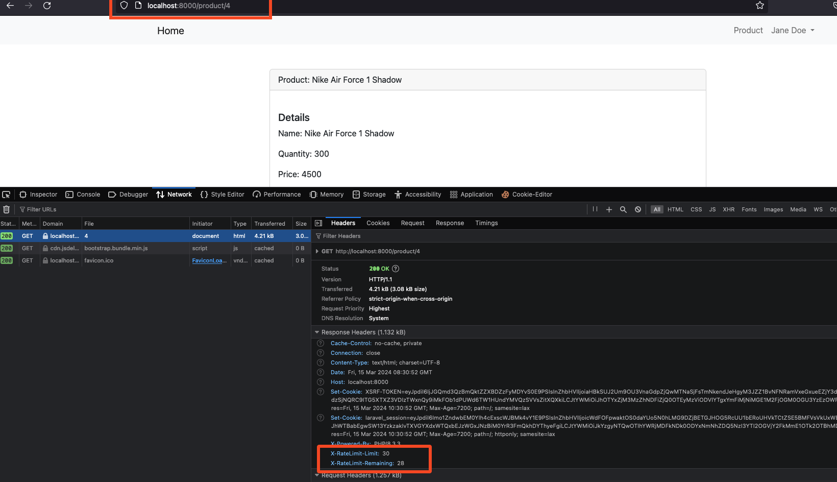 Throttled product requests