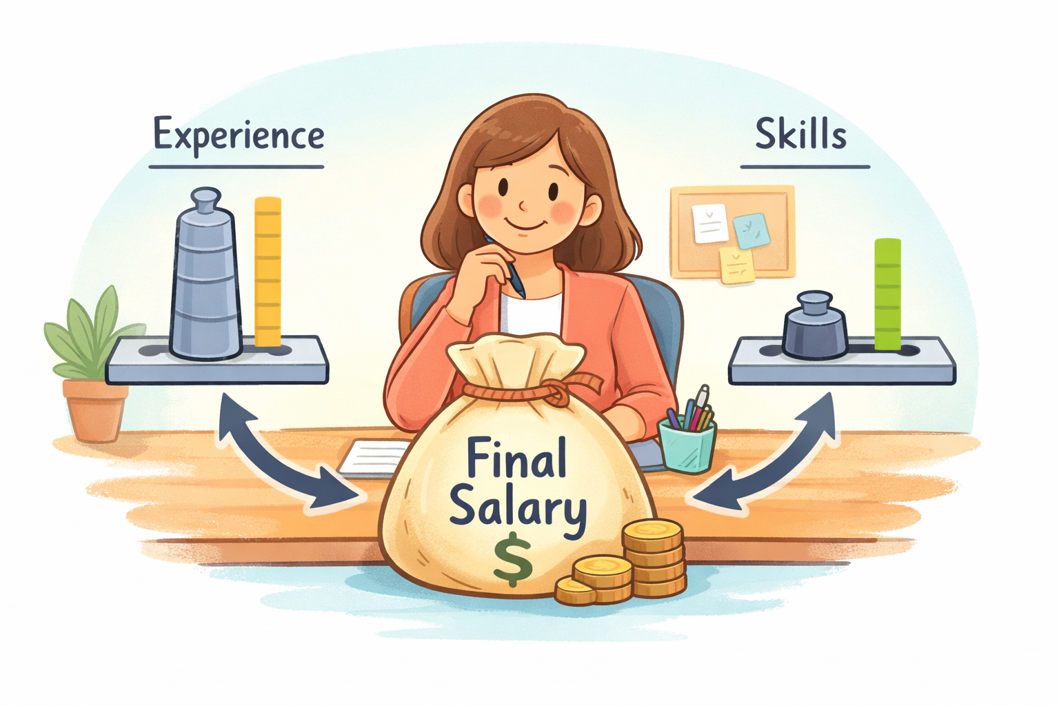 HR deciding your salary based on various factors