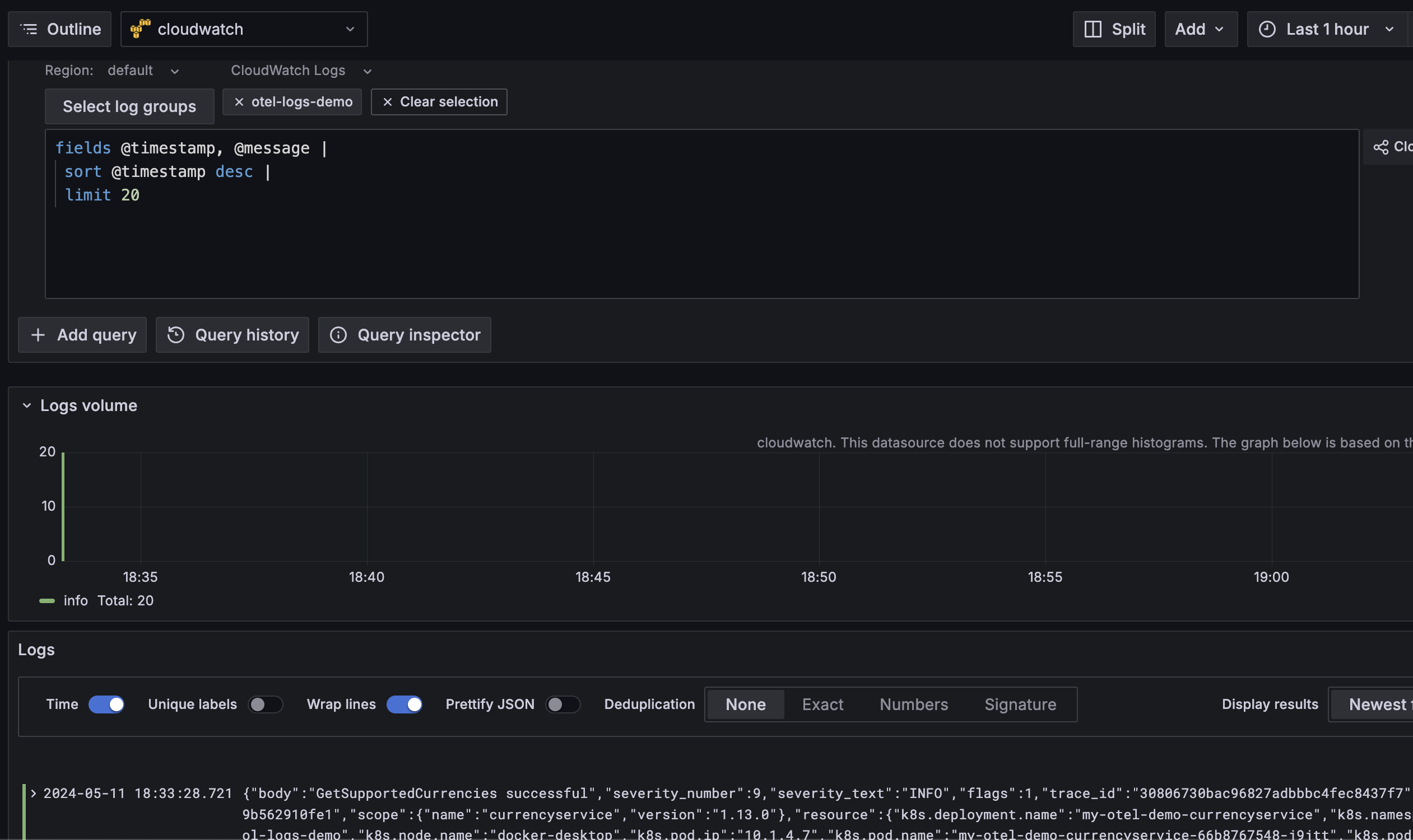 Logs in Grafana