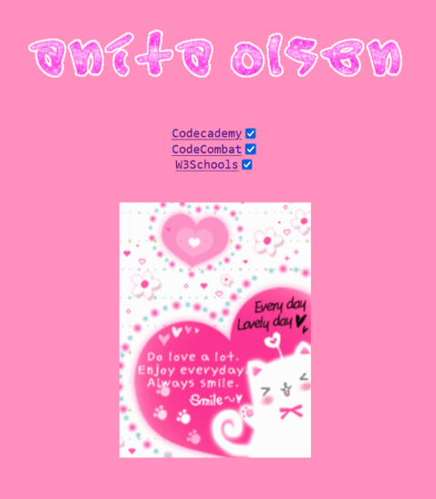 My start page with all my dailies checked off