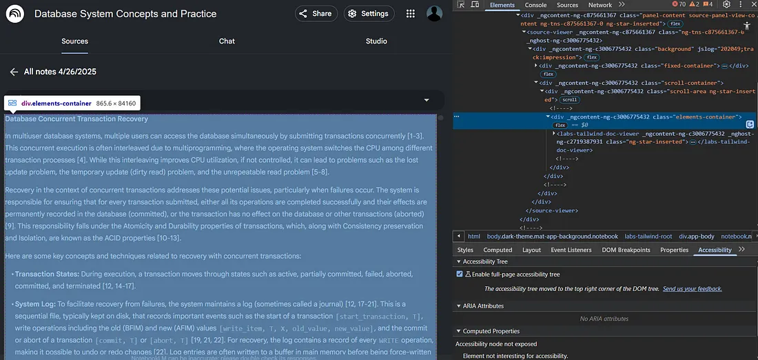 DevTools option to hover and select