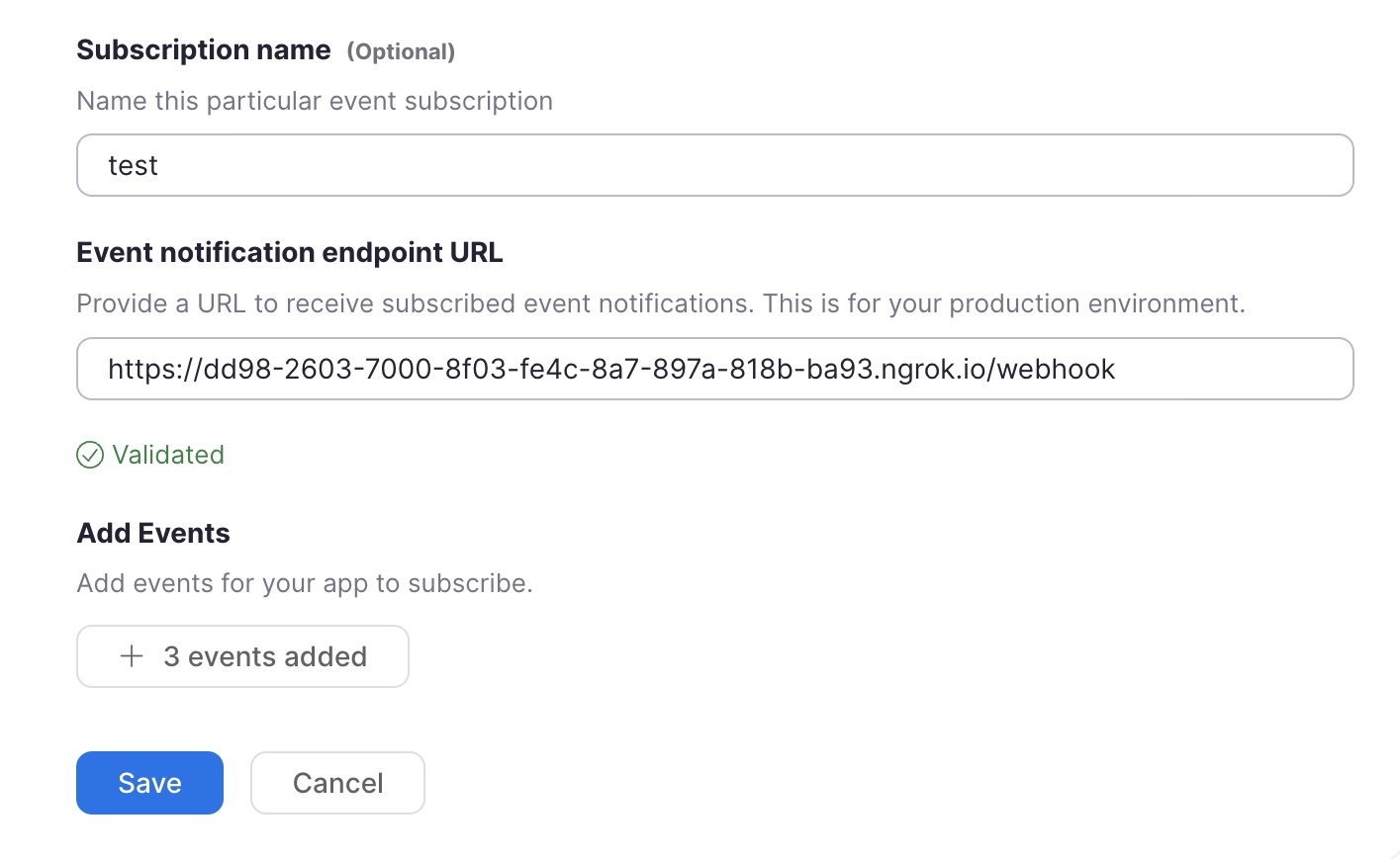 Screenshot from Marketplace validation