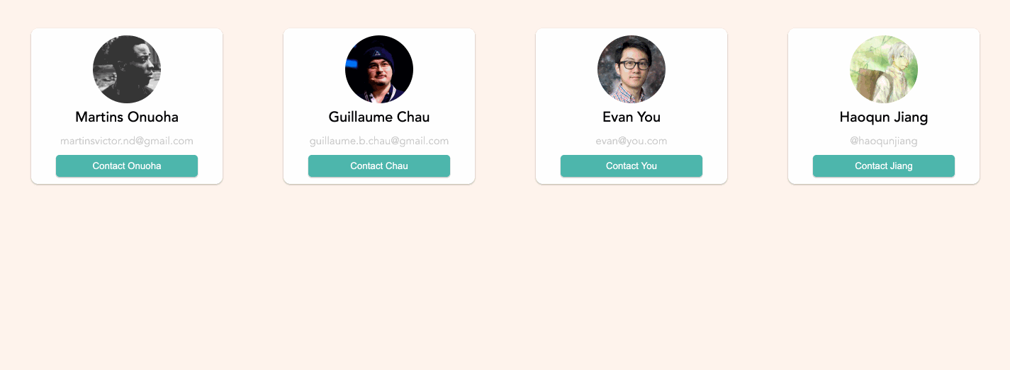 Vue contact page