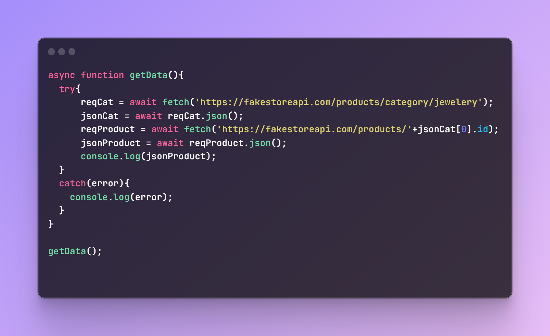 Ejemplo de promesa con async y await con try y cathc