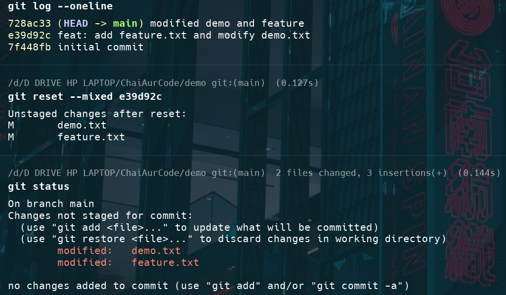 git reset mixed