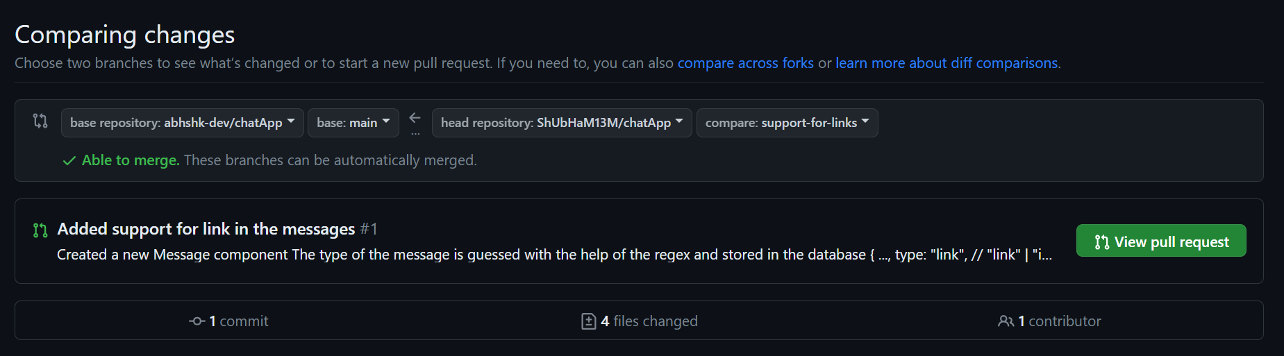 Creating a pull request