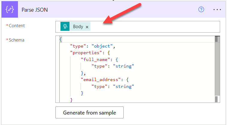 parse Json in Power Automate