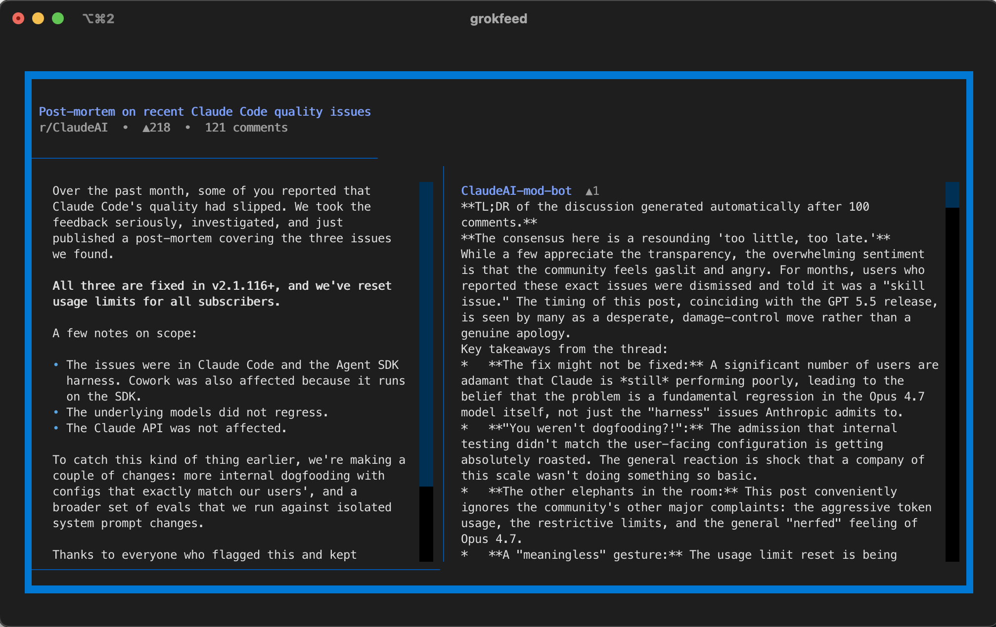 Grokfeed: Post Modal