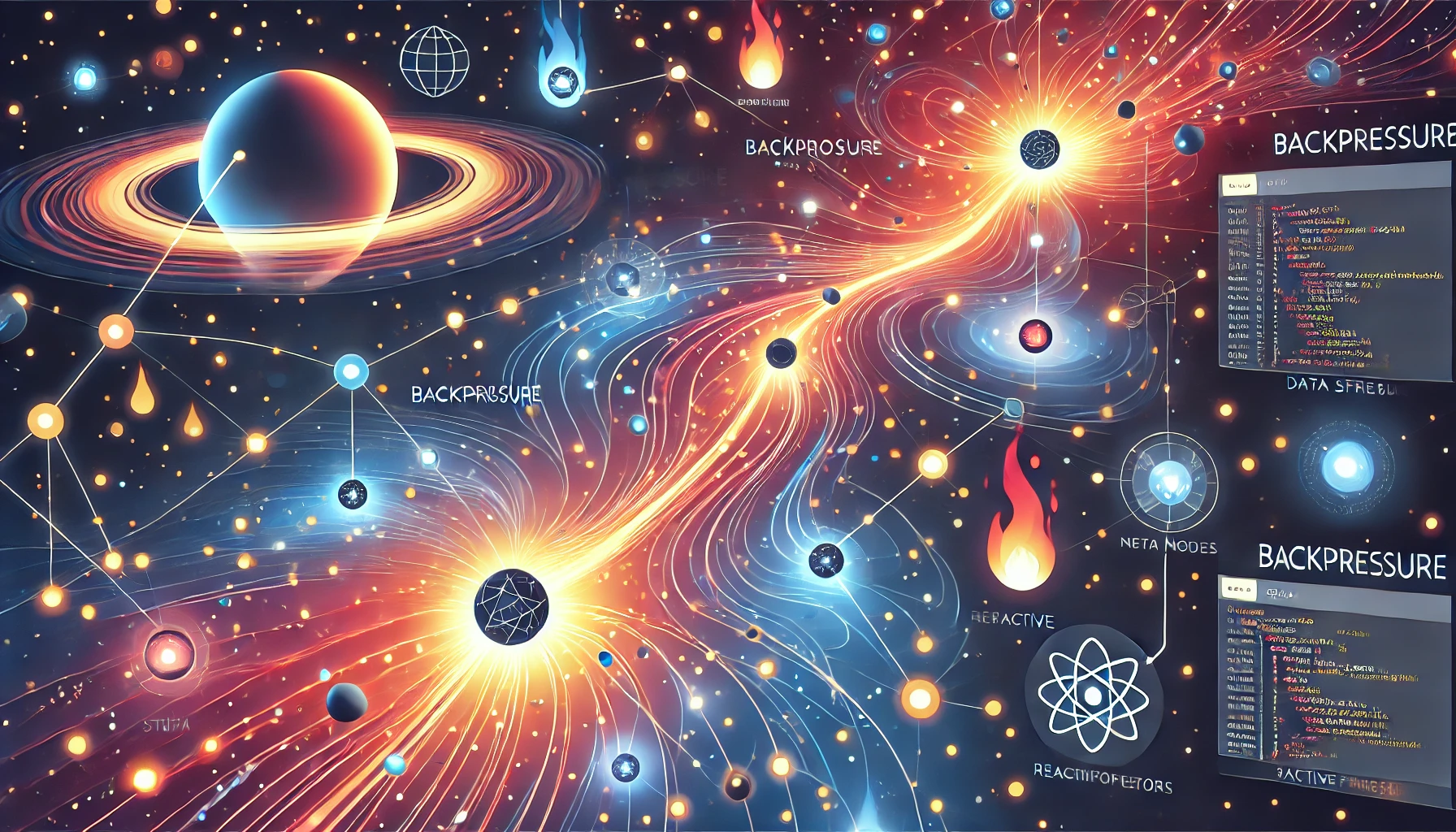 AI image to display backpressure in Reactive Programming