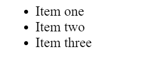 Unordered list example