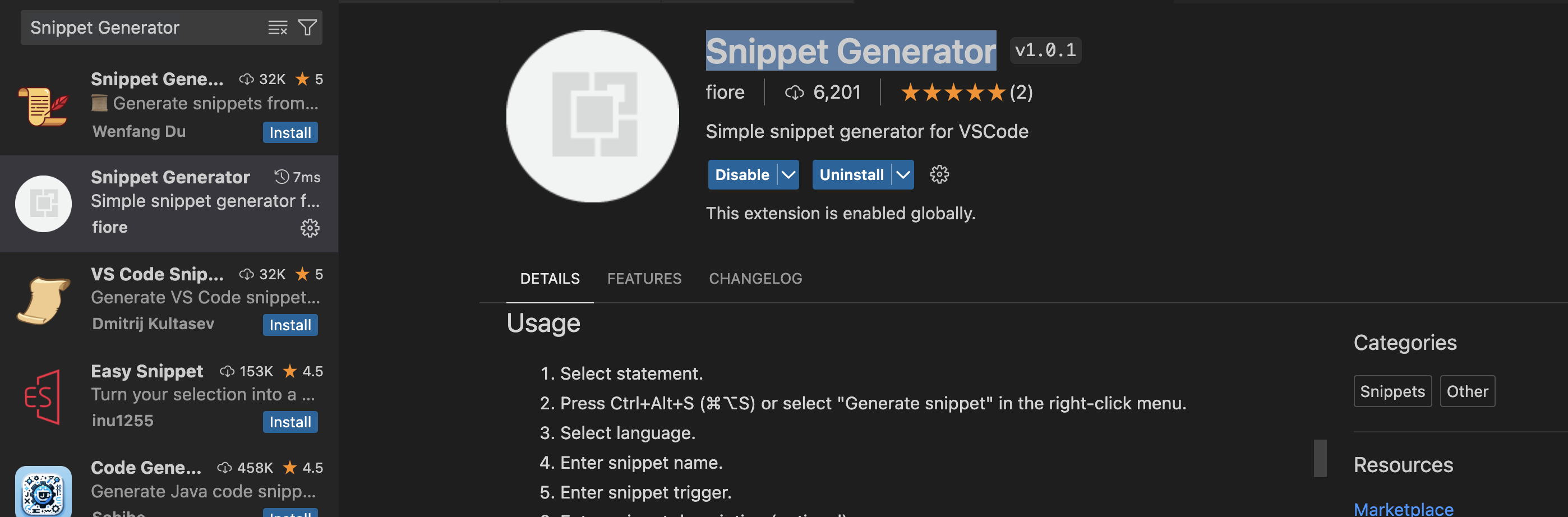 Screenshot of the download page