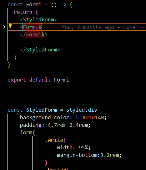An Example of styled component usage