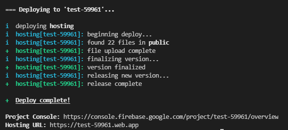 Firebase deploy