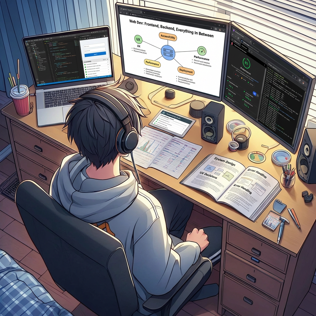 Web開發基礎、前端與後端、全端開發、程式設計、軟體工程思維