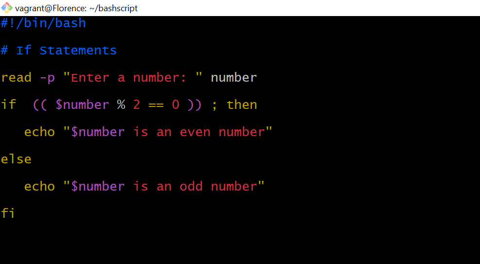 Snippet of the if statement