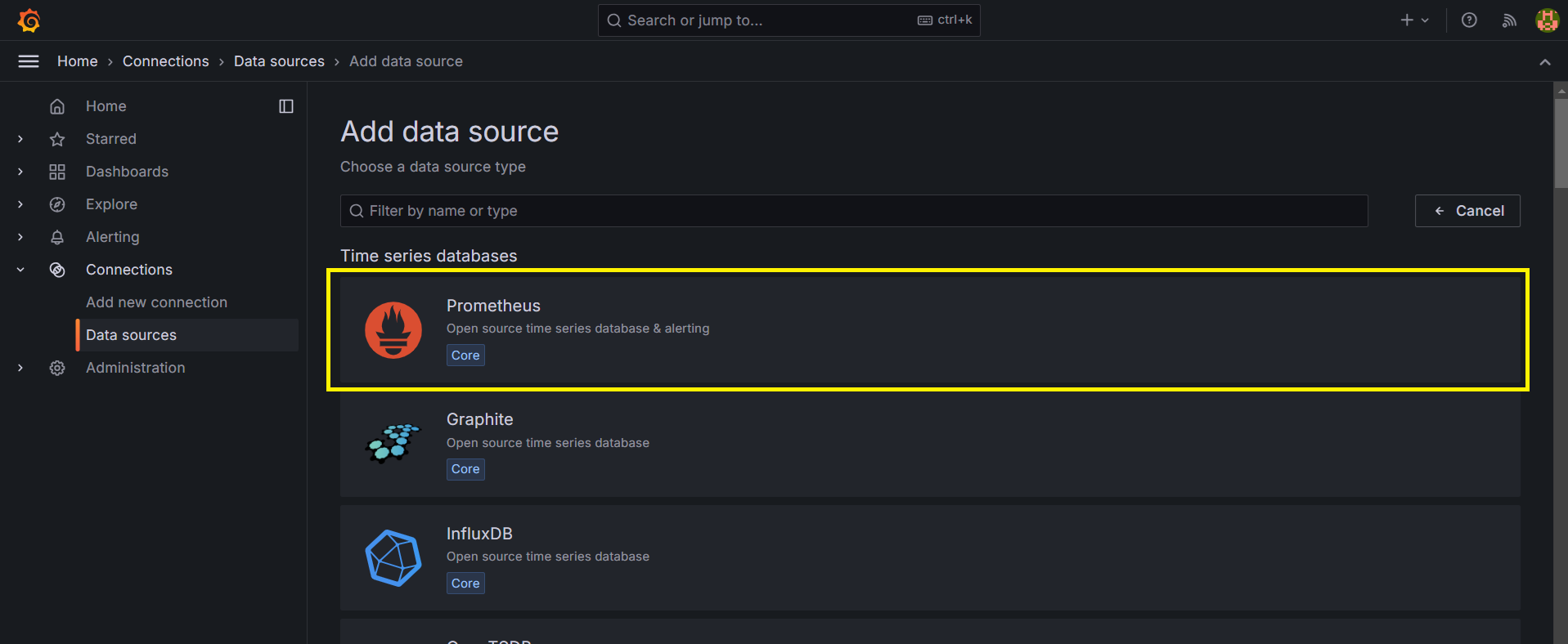 Grafana: Prometheus Data Sources