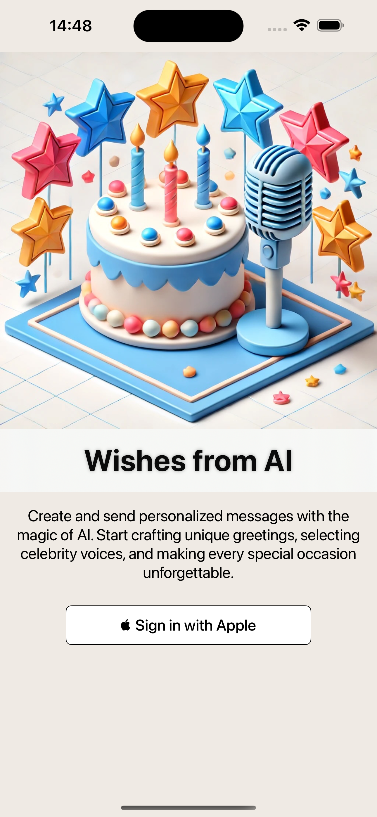 Wishes From AI Login Screen