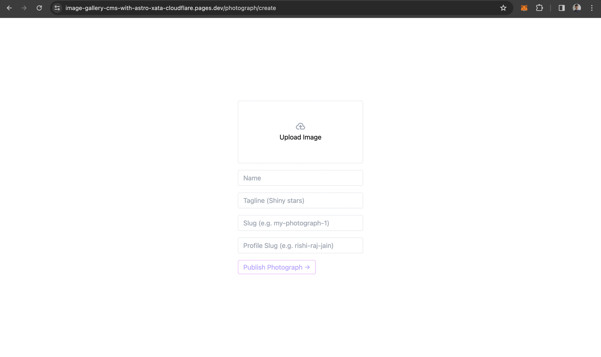 (/photograph/create - where users upload their photographs)
