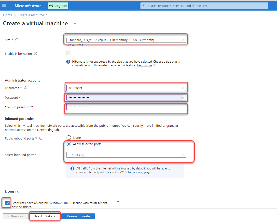 Creating a virtual machine