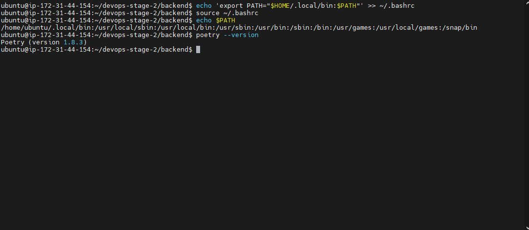 Adding poetry to Path