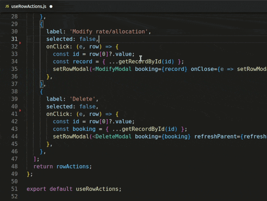 Github Copilot assistant suggesting line codes and attributes