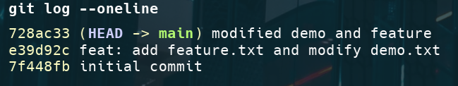 git log oneline