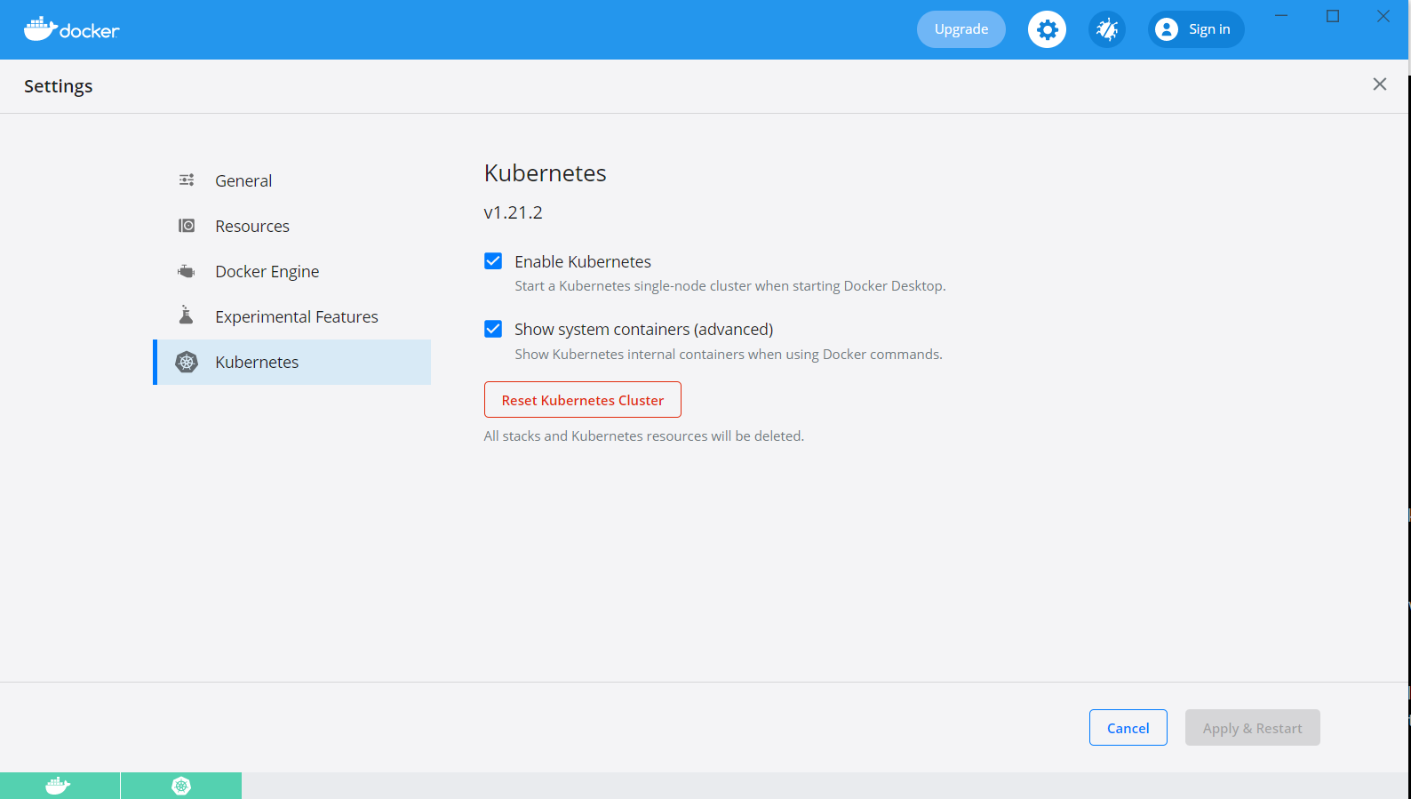 How to enable Kubernetes in Docker-desktop
