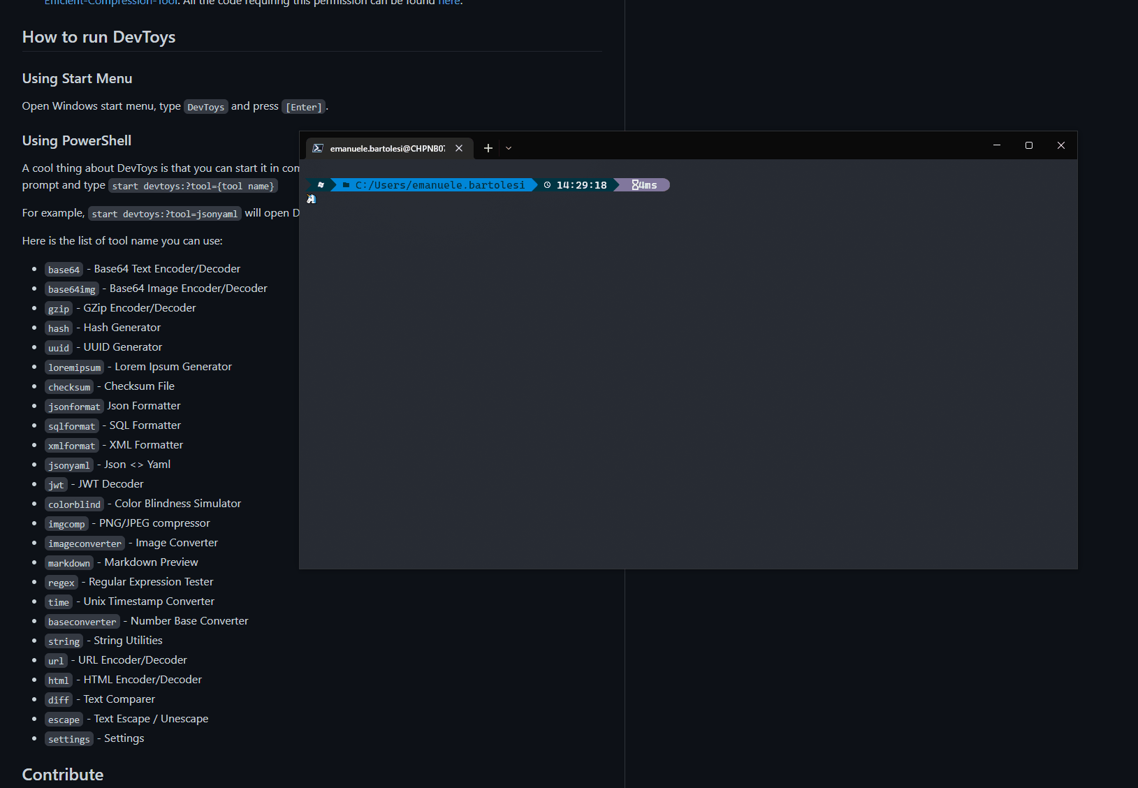 DevToys PowerShell