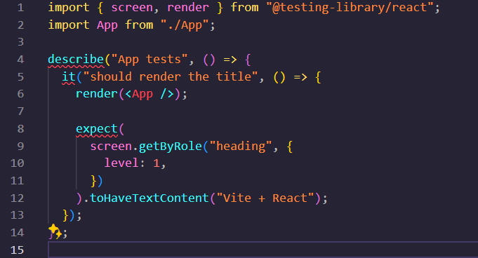 App tests with errors