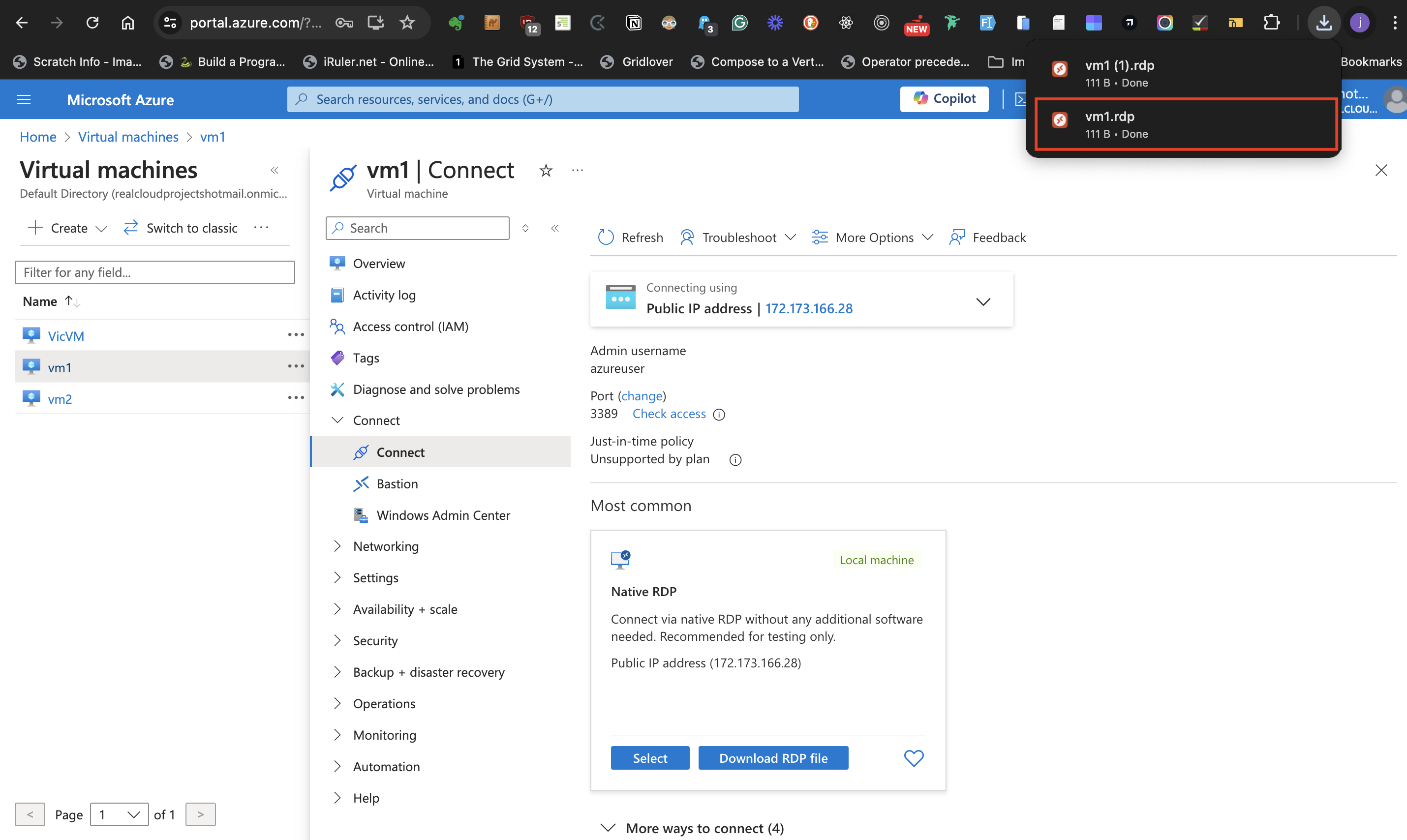 Open the downloaded RDP file