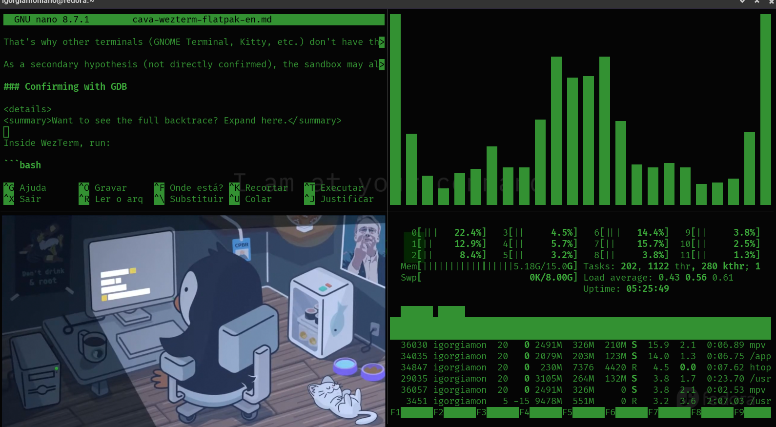 WezTerm with Cava Working