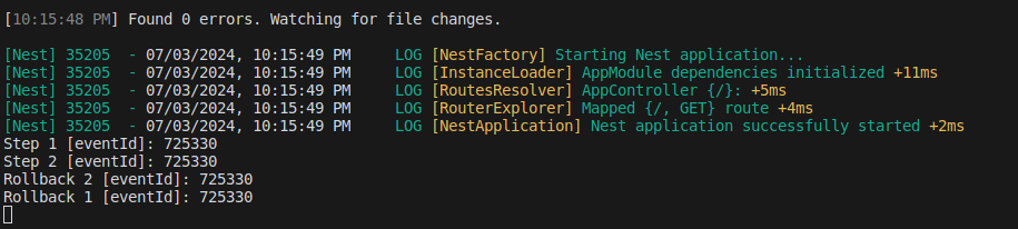 Example log terminal