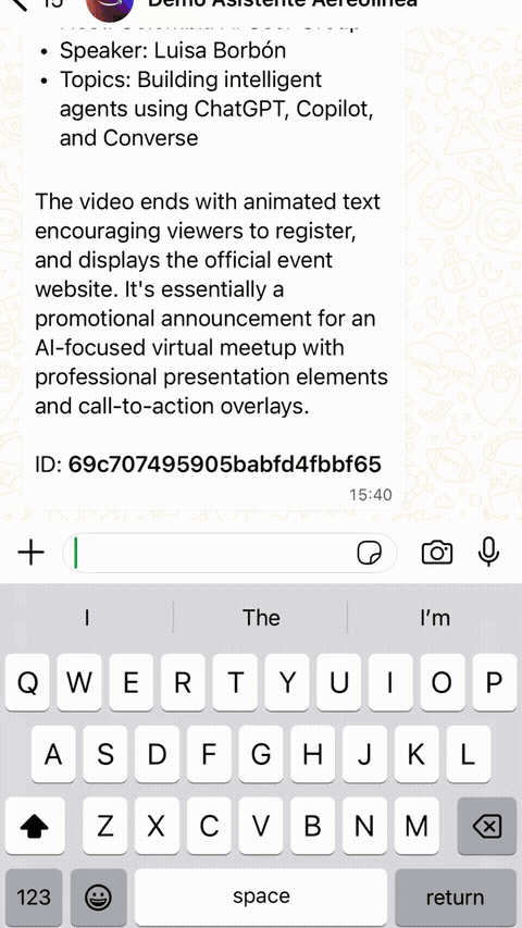AI agent describing an image sent on WhatsApp using Claude vision and storing the description in Amazon Bedrock AgentCore Memory